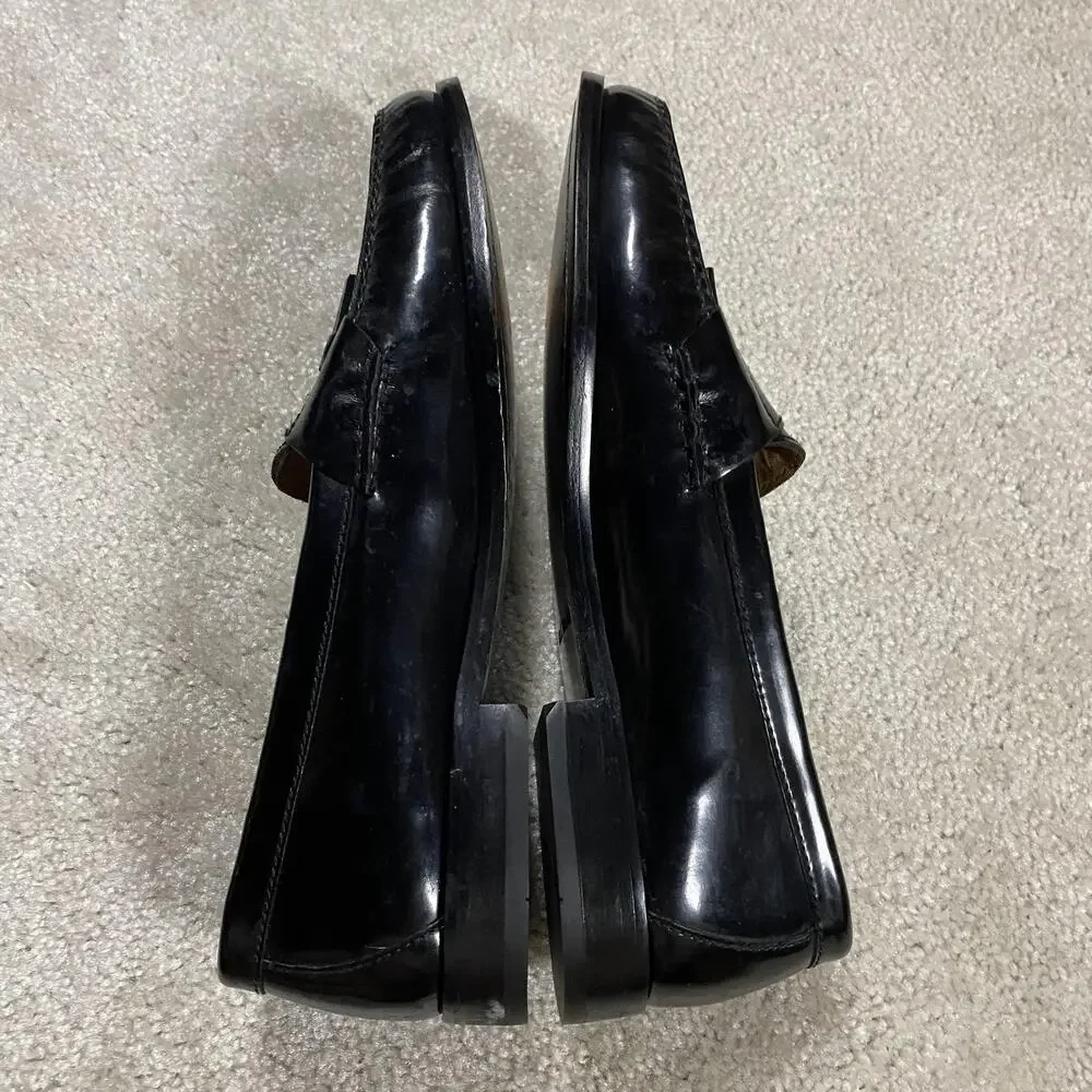 Cole Haan Shoes Mens 11.5 D Black Leather Tassel Loafers Dress Brazil 03506